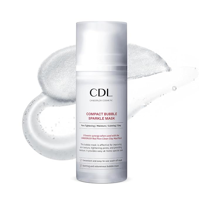 CANDORLOV Bubble Face Mask, Peptide Exfoliation, Deep Cleansing, Pore Tightening & Sebum Control for Blackheads, Enlarged Pores, Hydrating, No Irritation, Korean Glass Skin Care, 3.52 oz
