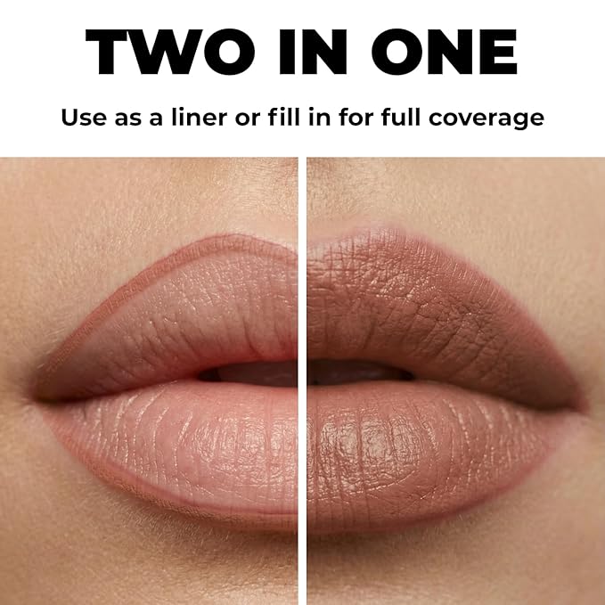 Lamel Gel Lip Liner Pencil - Ash Rose - 2-in-1 Waterproof Lip Liner - 8-Hour Wear, Creamy Texture, Sharpenable, High Pigment - Provides Smooth Finish or Full Coverage - N.407