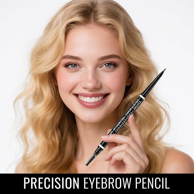 Brow Pencil, 4 Pcs Precision Taupe Eyebrow Pencil Defines,Creates Full,Long Lasting for Perfect Brows, Professional,Natural-Looking Micro Eyebrow Pencils for Women,Eyebrow Color