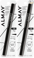 Almay Conditioning Liquid Eyeliner, Longwearing, Waterproof, Hydrating, 10 Black, 0.03 fl oz. (Pack of 2)