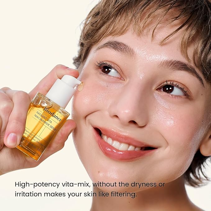 BIODANCE Radiant Vita Niacinamide Serum, for Even Tone Dark Spot Care with Vitamin C, Hydrating for Sensitive Skin, Filter Glow Serum, Korean Skin Care, Mothers Day Gifts | 1.01 floz