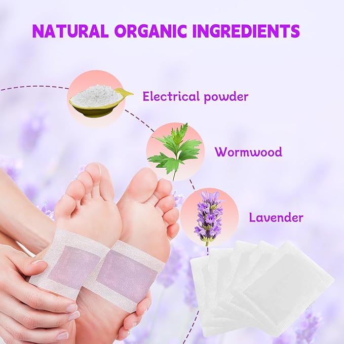 48 Packs Lavender Foot Pads to Feel Better, Relieve Stress & Sleep Better, Suitable for Home or Travel Use