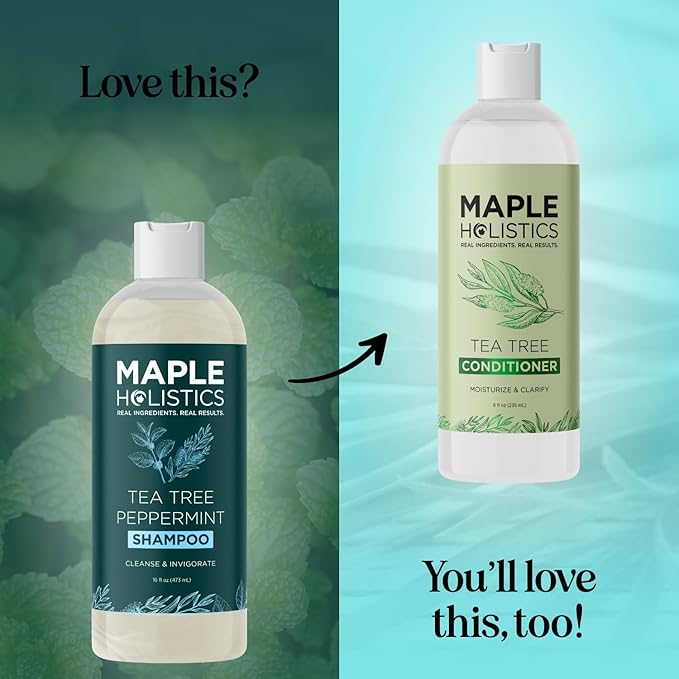 Rosemary Tea Tree Mint Shampoo - Clarifying Shampoo for Build Up and Flakes with Deep Cleansing Peppermint Oil and Tea Tree Essential Oil for Dry Scalp Treatment - Paraben & Sulfate Free (16oz)