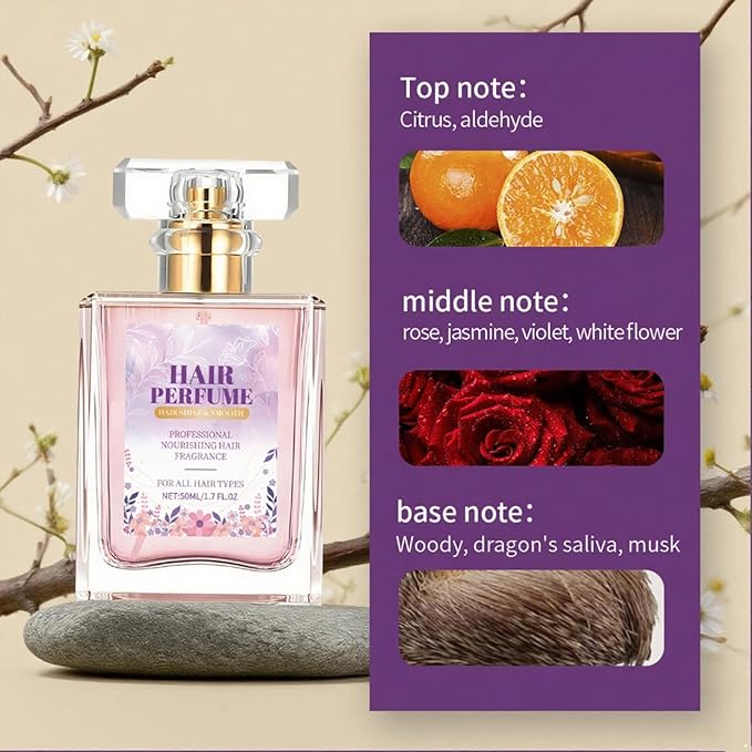 Chamomile Hair Perfume Mist Long Lasting Floral Scent for Nourished Shiny Hydrated Hair Lavender One Size