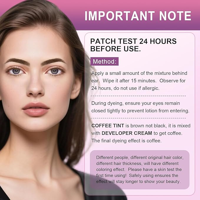 Eyelash & Eyebrow Color Kit, Professional Instant Lash & Brow Color Kit with Natural Results, Easy to Use, Eye Brow & Eye Lash Coloring Set DIY Hair Coloring for Salon Home Use 7ml (Coffee)