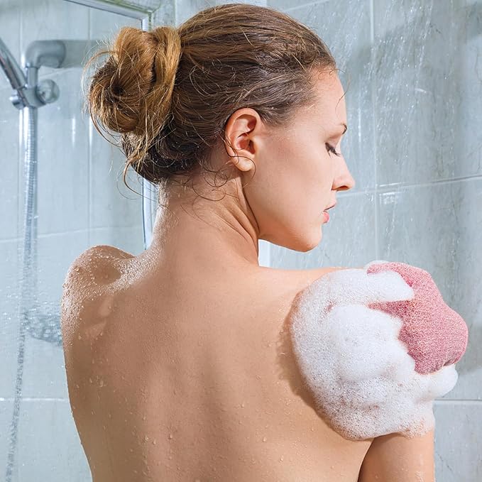 Evridwear Exfoliating Glove Shower Gloves Exfoliate Dead Skin for Dry Sensitive Skin No Irritation with Hanging Loop (3 Exfoliation Level Mixed- 3 Pairs)