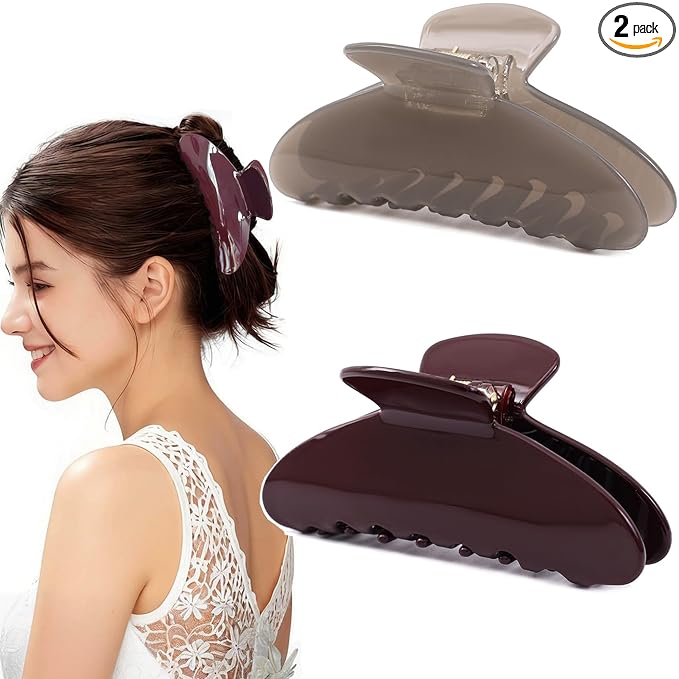 2 Pack Acetate Hair Claw Clips for Women 4 Inch Large Claw Hair Clips for Thin to Thick Hair
