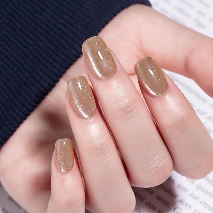MAYCHAO 15ML Cat Eye Gel Nail Polish 1Pc Nude Gel Polish with Magnet Soak off Holographic Magnetic Nail Polish for Nail Art Manicure Salon DIY at Home, 0.5 OZ