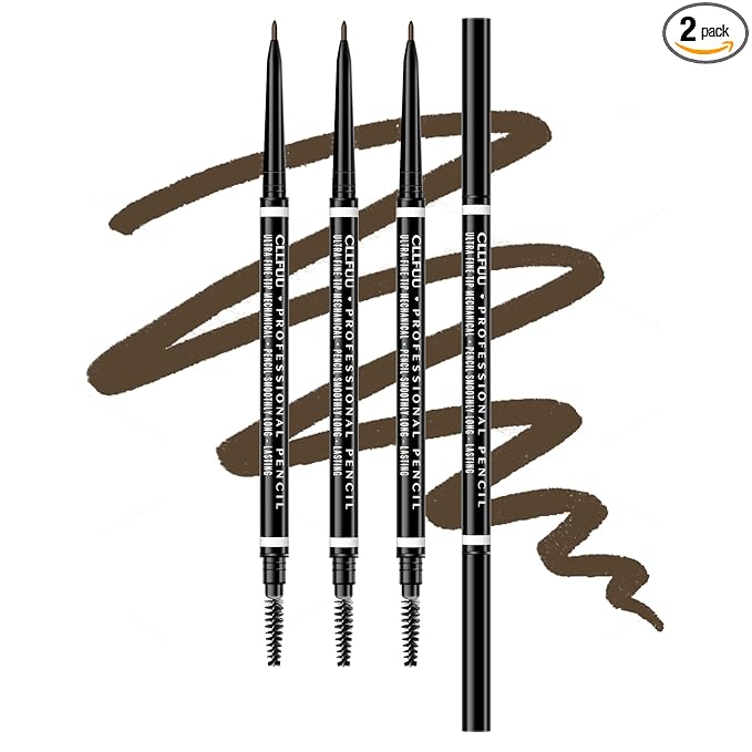 Eyebrow Pencils for Women,4 Pcs Waterproof Precision Ash Brown Eyebrow Makeup Defines, Creates Full, Longwearing for Perfect Brows, Professional,Natural-Looking Micro Brow Pencil, Eyebrow Color