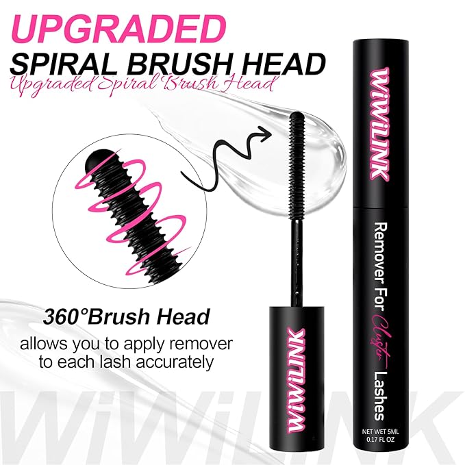 Lash Glue Remover for Lash Extensions Eyelash Extension Remover 5 ML Gentle Eyelash Glue Remover DIY Lash Clusters Remover Mascara Wand Cluster Lashes Removal Gentle Eye Cleanser