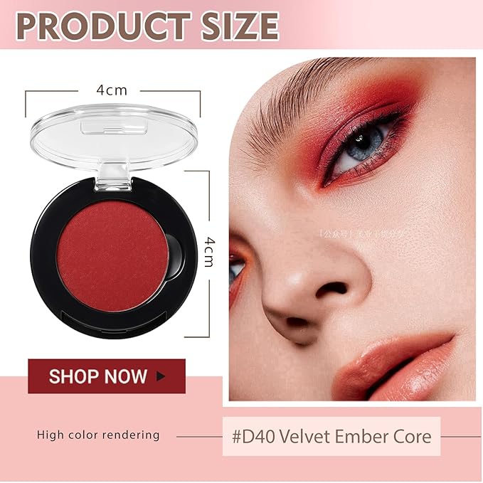 Refillable Eyeshadow Palette - Matte/Glitter/Duo-Chrome Pressed Powder & Cream Formula, Neutral/Shimmer/Smokey Multichrome, Travel-Friendly Iron Pan Refills (Matte, D40)