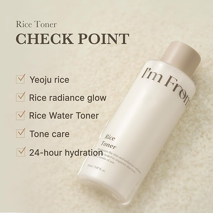 I'm From Rice Toner, Korea Glow Milky Rice Toner, Glass&Dewy, Hydration, Calming, All Skin Types, Korean Skin Care 5.07fl.oz