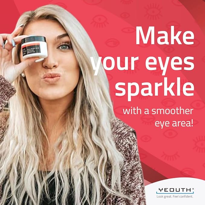 YEOUTH Retinol Eye Cream Anti Aging, Firming Under Eye Cream for Puffiness and Bags Under Eyes for Wrinkles and Dark Circles with Hyaluronic Acid and Tripeptides 1oz