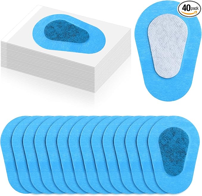 Panitay 40 Pcs Adhesive Eye Patches for Adults Eye Patch for Disposable Breathable Amblyopia Lazy Adhesive Bandages for Men(3 x 2 Inch,Blue)