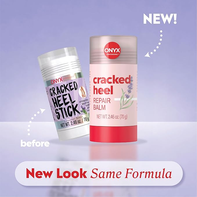 Onyx Professional Cracked Heel Repair Balm Stick for Dry Cracked Feet Treatment, Lavender Scent, 2 pack - Moisturizing Foot Balm, Rolls On, Cracked Heel Treatment