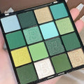 St Patrick’s Day Accessories 16 Colors Green Glitter Matte Eyeshadow Makeup Palette, Forest Green Yellow Colorful Eye Shadow Plattet for Witch Cosplay Halloween SFX Makeup
