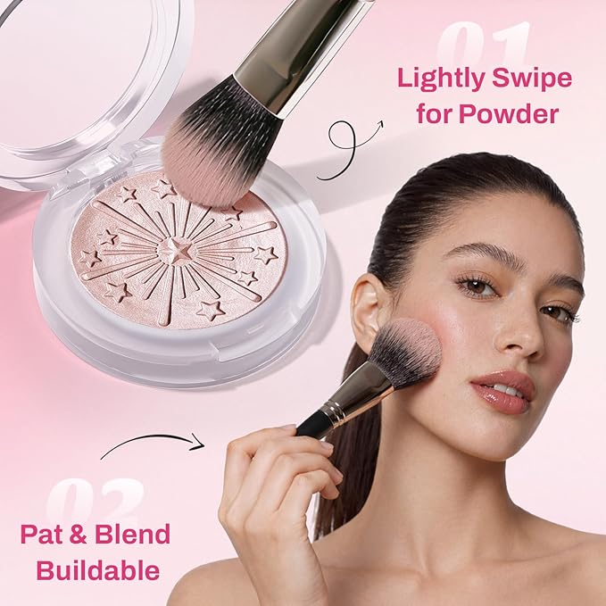UCANBE Baked Blush for Cheek, Glow Blushing Palette - Seamless Silky Blendable Powder Blush Makeup Palette, Delivering Long Last Natural Ruddy Complexion, 05 Champagne