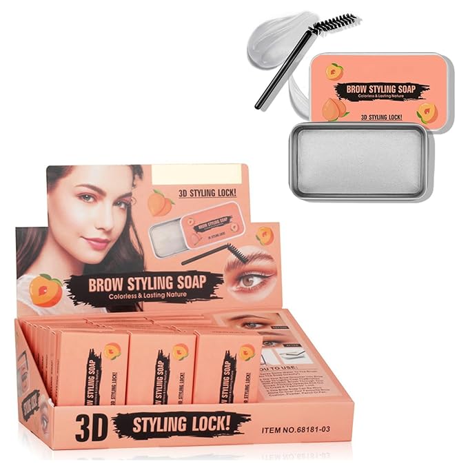 Brow Gel Eye Brow Gel Eyebrow Soap Kit Long Lasting Eyebrow Setting Styling Soap Eyebrow Makeup ClearBrow Gel (Pink, One Size)