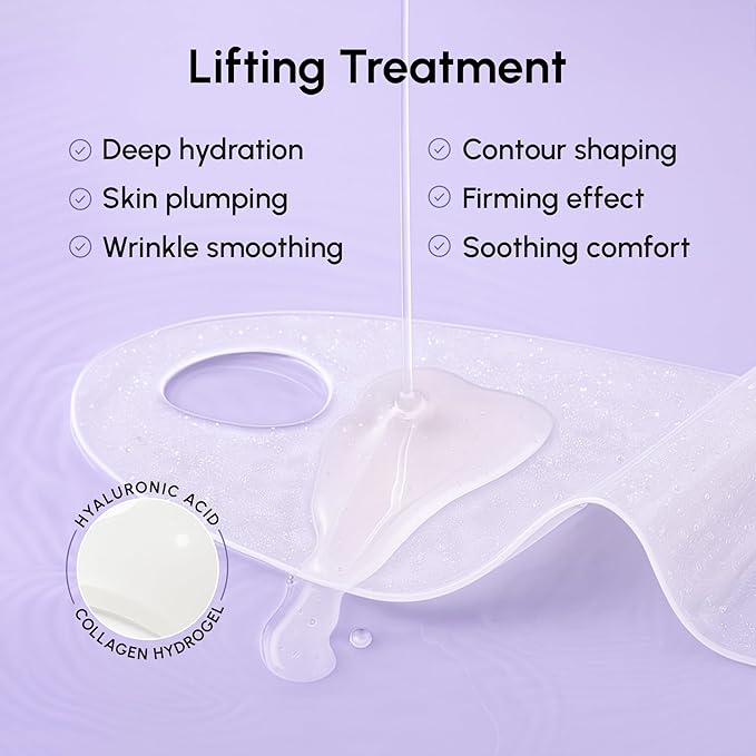 MAREE V Line Lifting Mask with Hyaluronic Acid – Deep Collagen Face Mask for Women – Jawline Shaper Facial Masks with Retinol – Tightening & Firming Neck Lift Tape – Double Chin Strap for Face Lift