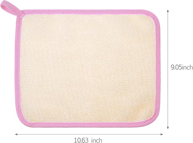 Tatuo 5 Pcs Exfoliating Face and Body Wash Cloths Towel Weave Bath Exfoliating Scrub Massage Bath Cloth for Women and Men, 10.23 x 8.66 Inch(Green, Orange, Pink, Purple, Red Edge)