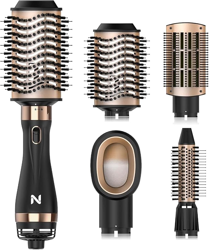 Natrial Hair Dryer Brush Blow Dryer Brush in One Hot Air Brush for Drying and Straightening, Volumizer Multi-Styler Smooth Curls for All Hair Types, Frizz-Free Blowout Brush for Salon Quality