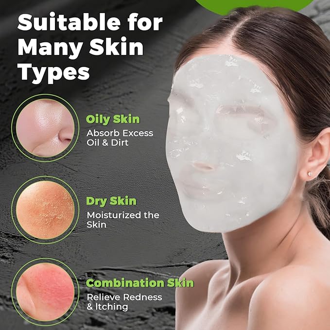 Pjordo Powder Jelly Mask for Facials Professional, Peel Off Facial Mask for Hydrating & Moisturizing, Hydrojelly Mask for Women Men Skin Care, Home DIY Spa Use for All Skin with Bamboo Charcoal