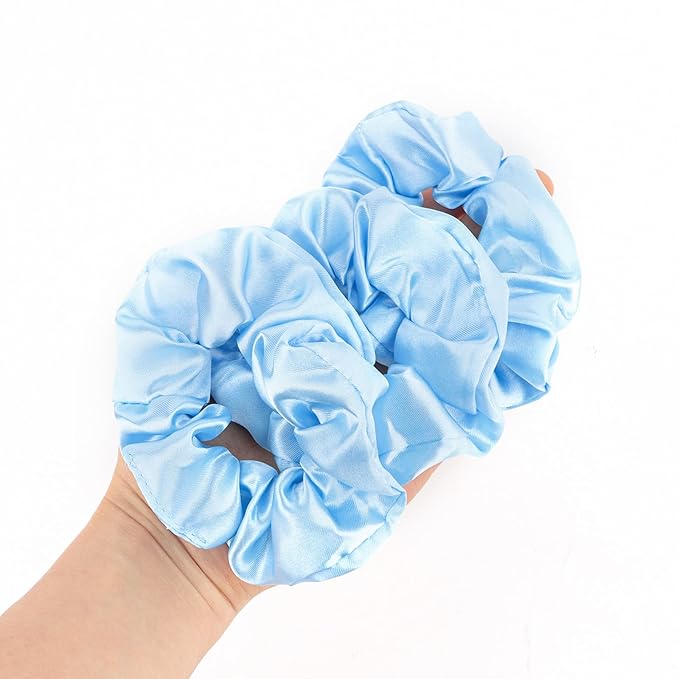 Silk Satin Scrunchies for Women Girls 24 PCS Hair Scrunchies Silk Satin Hair Ties for Thick Hair Bulk Hair Ties Hair Accessories