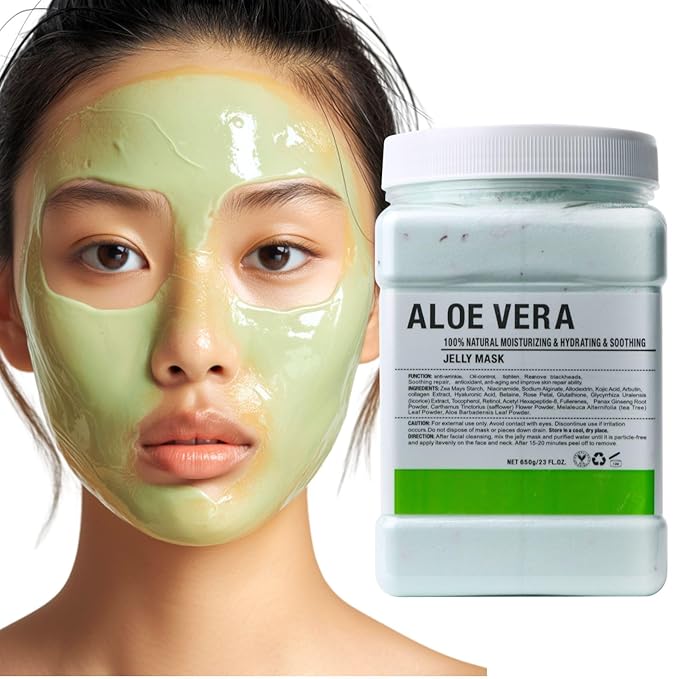 Collagen Jelly Mask – Jelly Mask for Facials & Vajacial, Mascarilla Hidroplástica Facial,Esthetician Supplies for All Skin Types (Aloe Vera)