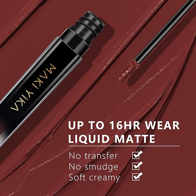 MAKI YIKA Brown Nude Lipstick for Women Color Stay Long Lasting Lipsticks No Smudge Matte Liquid Lipstick Transferproof Waterproof Lip Stick for Mother's Day,DINNER TIME