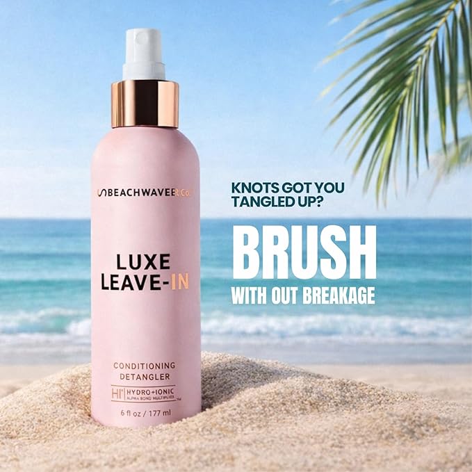 The Beachwaver Co. Luxe Leave-In Conditioning Detangler - Full Size (6 Fl Oz) | Leave-In Treatment to Hydrate, Smooth, & Strengthen w/HiX Vegan Bond Multipliers | Bali Beach Night Fragrance