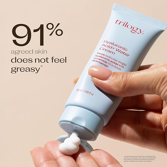 Trilogy Hyaluronic Acid+ Water Cream Lightweight Hydration with Ceramides and Glycoin 1.69 fl oz
