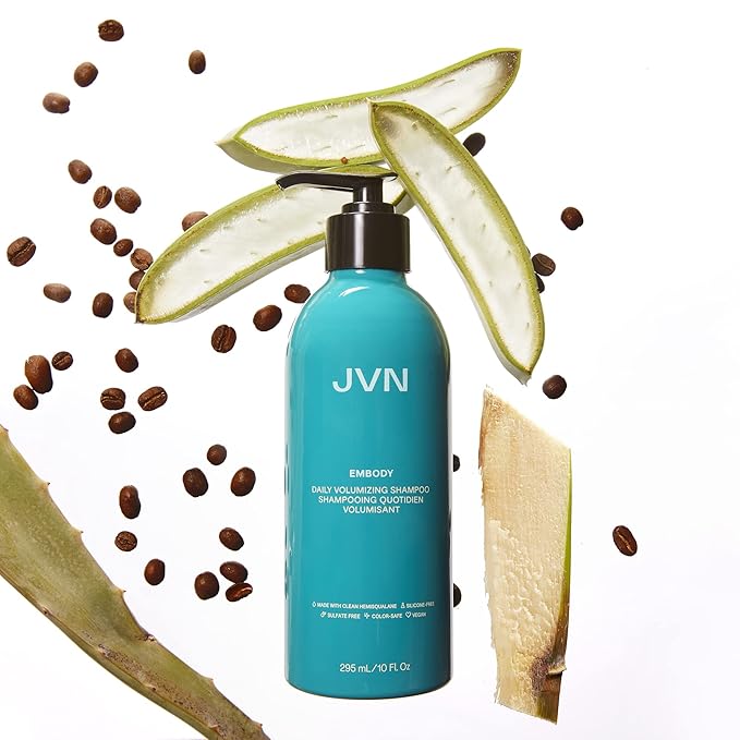 JVN Embody Volumizing Shampoo, 10 Fl Oz, Color Safe Clarifying Shampoo for Build up, Adds Fullness, Moisture and Restores Shine, Hair Care for Women and Men, Non-Toxic, Silicone and Sulfate Free