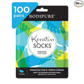 Bodipure Premium Foot Mask Keratin Socks | At Home Spa Moisturizer Socks for Dry Cracked Feet, Callus & Heel Softening | Easy-to-Use Pedicure Foot Repair | Chemical-free Feet Treatment | 100 Pairs