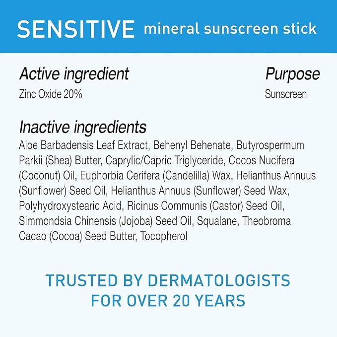 Blue Lizard Spf#50+ Sensitive Stick Australian Sunscreen 0.5 Ounce (Pack of 2)