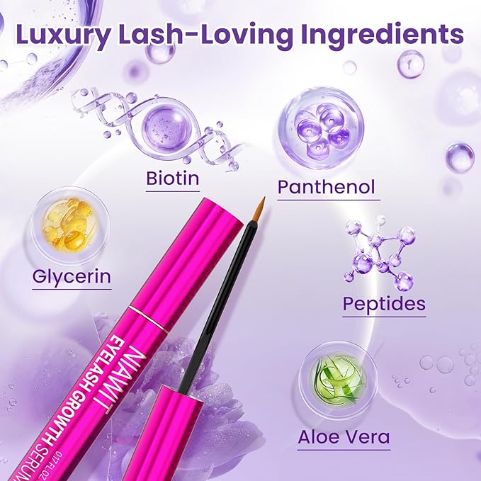Eyelash Growth Serum & Eyebrow Enhancer - Advanced Lash and Brow Serum for Longer, Thicker, Fuller Looking Lashes Naturally | Strengthening & Nourishing Vegan Formula Gentle for Sensitive Eyes