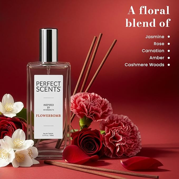 Perfect Scents Fragrances | Inspired by V&R’s Flowerbomb | Women’s Eau de ToileƩe | Vegan, Paraben, Phthalate Free | Never Tested on Animals | 3.4 Fl Oz