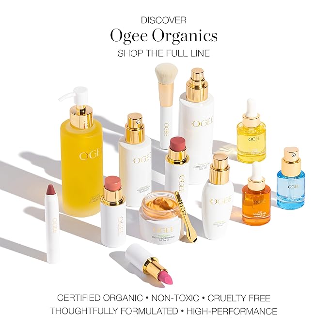 Ogee Sculpted Lip Oil - Lip Stain Made with 100% Organic Coconut Oil, Jojoba Oil, and Vitamin E - Best as Lip Balm or Overnight Lip Treatment - CLEAR (Pack of 2)