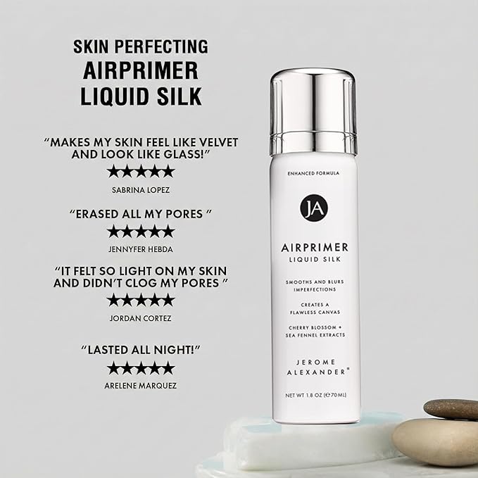 MagicMinerals LiquidSilk Air Primer by Jerome Alexander, Spray Formula Smoothes Skin & Minimizes Appearance of Pores for Flawless Makeup Application