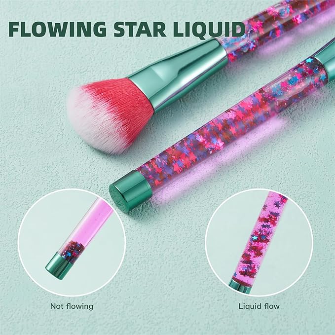 Unicorn Makeup Brush for Girls,Foundation Fan Cute Eye Makeup Brushes Set with Case for Girls Teens Gift Present