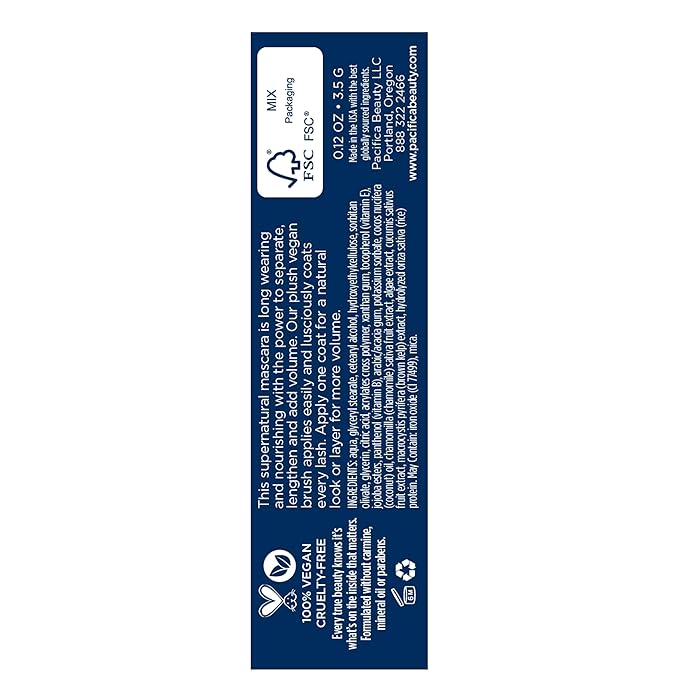Pacifica Mini Stellar Gaze Mascara – Supernova Black Trial Size, Length & Strength Mineral Mascara, Travel-Friendly, Vegan Ophthalmologist Tested