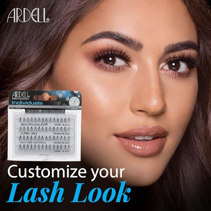 Ardell Individual False Eye Lashes - Combo, Black, Natural Look DIY Lash Clusters, Easy Application for Eyelash Extension Effect, 4 Pack