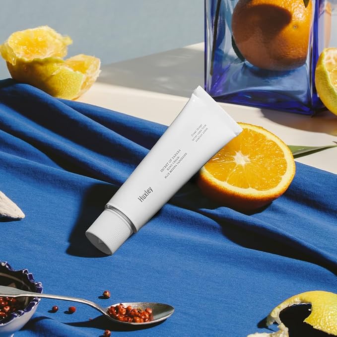 Huxley Secret of Sahara Hand Cream 30ml | Hydrates, Nourishes & Softens Skin | Non-Greasy Moisturizer that Soothes and Softens Hands | Hand Cream for Women & Men (1.01 Fl Oz, Blue Medina Tangerine)