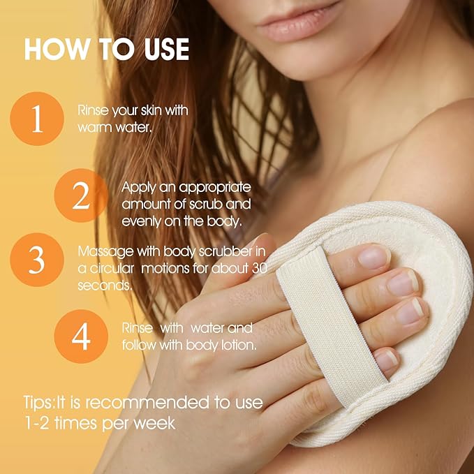 VOERUY Body Scrub, Turmeric Exfoliating Body Scrub, with Coconut Oil & Vitamin C, Bikini Area Exfoliator Gently Exfoliate Body Hand and Foot Scrub, Moisturized Skin for Women and Men, 11.28oz/320g