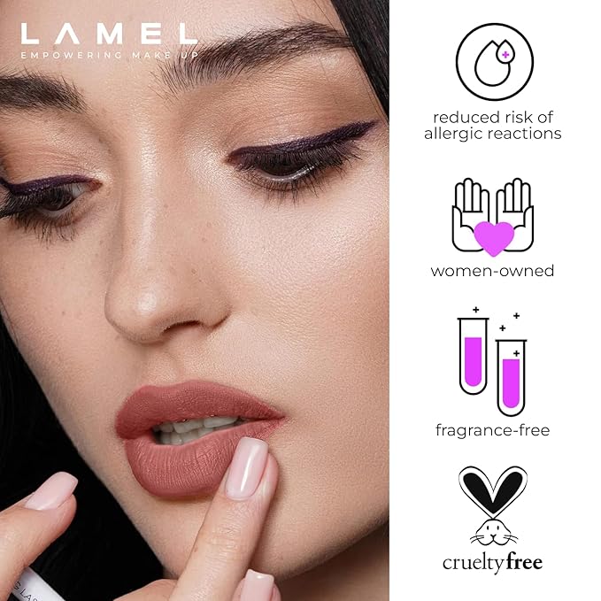 Lamel Gel Lip Liner Pencil - Pink Taupe - 2-in-1 Waterproof Lip Liner - 8-Hour Wear, Creamy Texture, Sharpenable, High Pigment - Provides Smooth Finish or Full Coverage - N.410