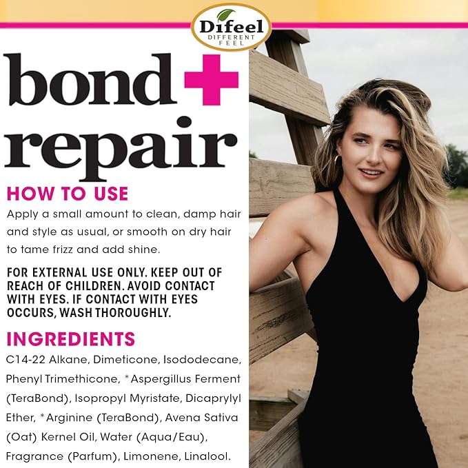 Difeel Bond & Repair Miracle Hair Oil 1.65 oz. - Deep Bond Restore Treatment Oil for Hair, Nourishing Oil Hair Treatment for Dry, Damaged Hair