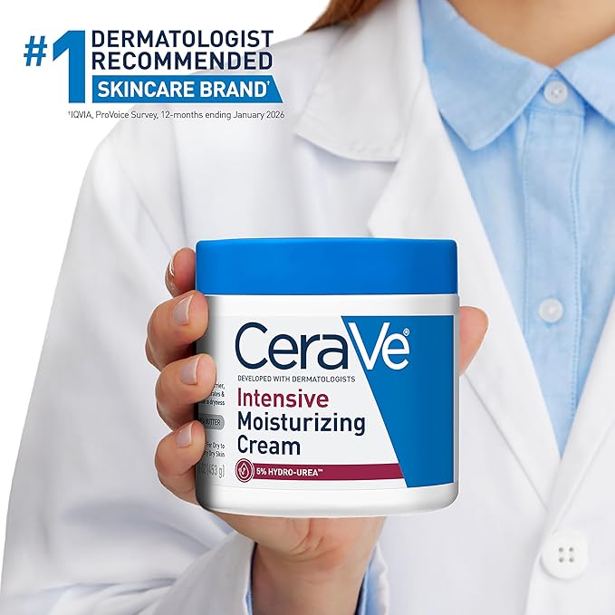 CeraVe Intensive Moisturizing Cream,Body Moisturizer With Shea Butter,72H Hydration + Skin Barrier Repair,Fragrance-Free Body Lotion For Extremely Dry Skin,19oz,(Pack of 2)