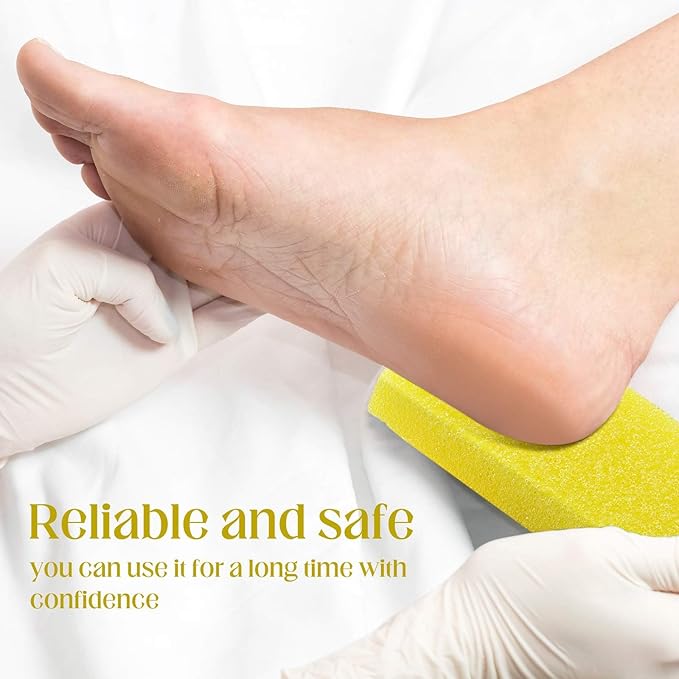 Batiyeer 100 Pcs Pumice Stone for Feet Scrubber Dead Skin Disposable Pedicure Pumice Stone Foot Shower Scrubber for Heel Cuticle Callus Remover Bath Spa(Yellow)