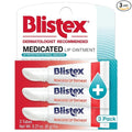 Blistex Medicated Lip Ointment, 0.21 Ounce Tube, Relieves Cold Sores & Helps Heal Dry Chapped Lips, Pain Relief from Lip Sores & Blisters, Healing Ointment, 3 Count(1 Pack)