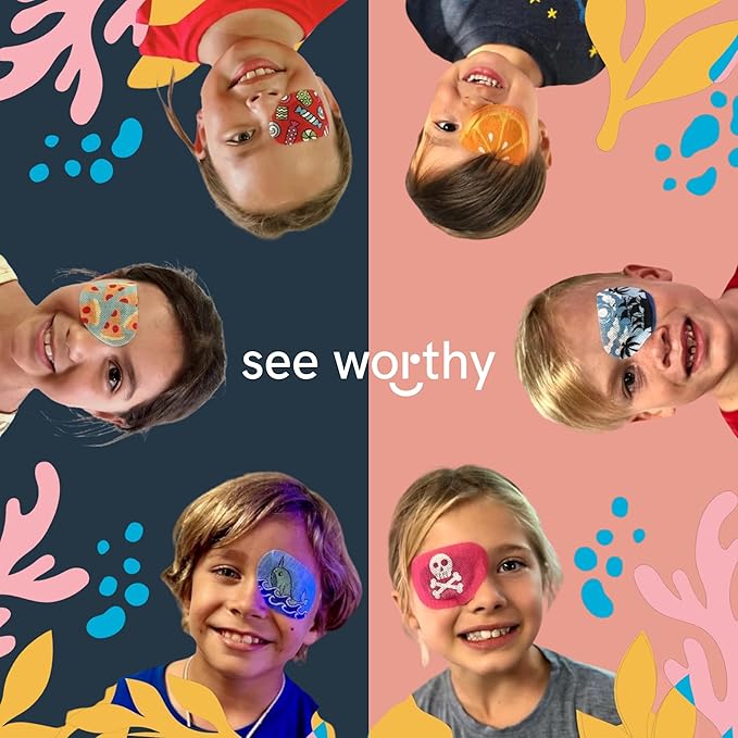 Adhesive Eyepatch for Kids & Adults - As Seen on Shark Tank - Kids Breathable, Comfortable Adventure Eyepatch for Lazy Eye - Amblyopia & Sensitive Skin Medical Eye Patches - 48 Patches by See Worthy