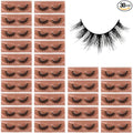 APCYUST Lashes Mink Bulk 30 Pair Wholesale Lashes 5D Fluffy Eyelashes Wholesale Faux Mink Eyelashes Natural Medium Length Fake Lash with Portable Pack (Spiky 30 Pairs)
